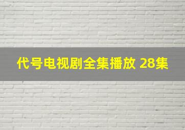 代号电视剧全集播放 28集